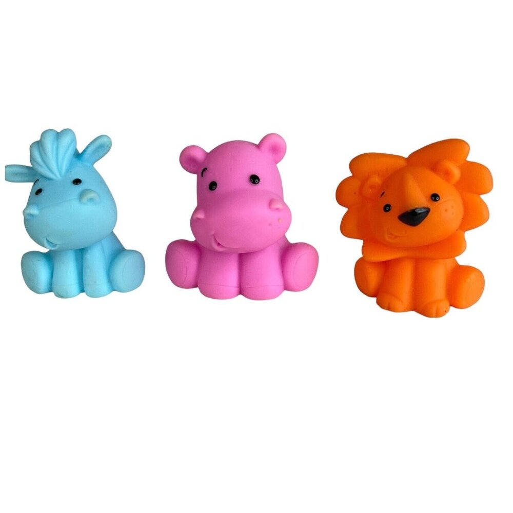 6 Infantino Animal Bath Squirt Toy Lion Bear Hippo Tiger Monkey Donkey Lot - Picture 8 of 13